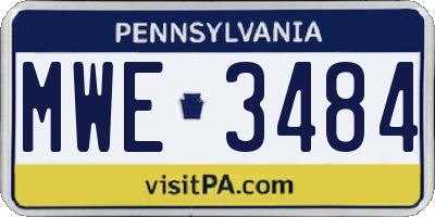 PA license plate MWE3484