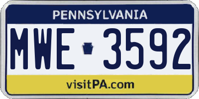 PA license plate MWE3592