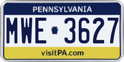 PA license plate MWE3627