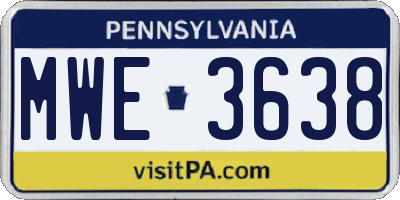 PA license plate MWE3638