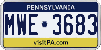 PA license plate MWE3683