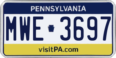 PA license plate MWE3697