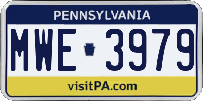 PA license plate MWE3979