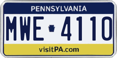PA license plate MWE4110