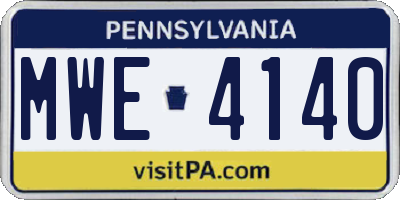 PA license plate MWE4140