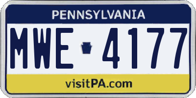 PA license plate MWE4177