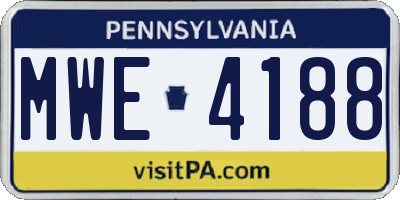 PA license plate MWE4188