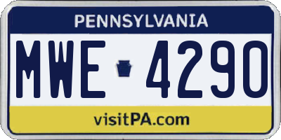 PA license plate MWE4290