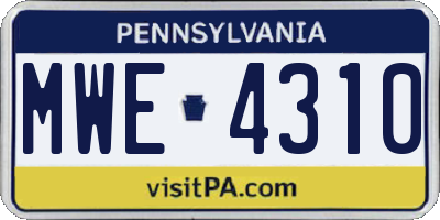 PA license plate MWE4310