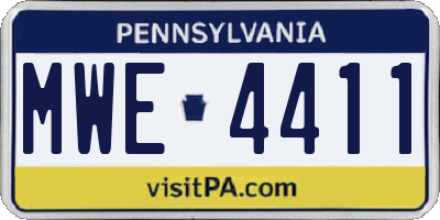 PA license plate MWE4411
