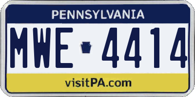 PA license plate MWE4414