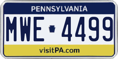 PA license plate MWE4499