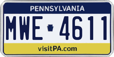 PA license plate MWE4611