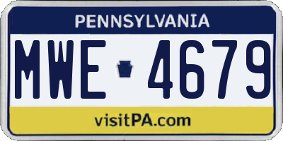 PA license plate MWE4679