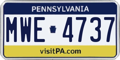 PA license plate MWE4737