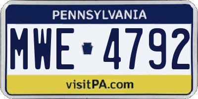 PA license plate MWE4792