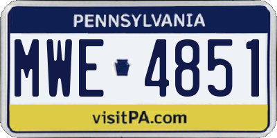 PA license plate MWE4851