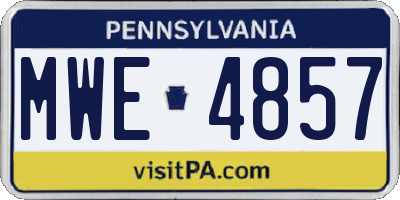 PA license plate MWE4857