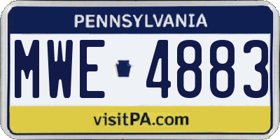 PA license plate MWE4883