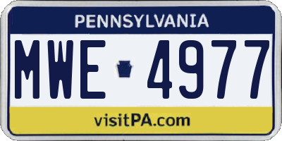 PA license plate MWE4977