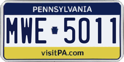 PA license plate MWE5011