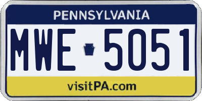 PA license plate MWE5051