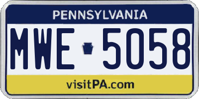 PA license plate MWE5058