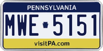 PA license plate MWE5151