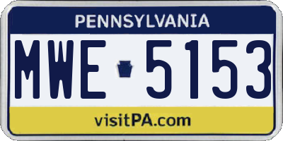 PA license plate MWE5153