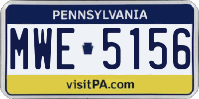 PA license plate MWE5156