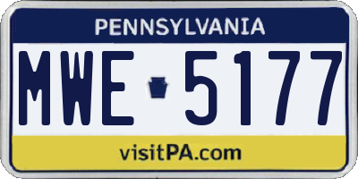 PA license plate MWE5177
