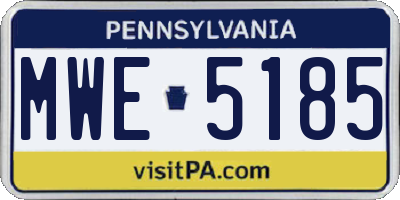 PA license plate MWE5185