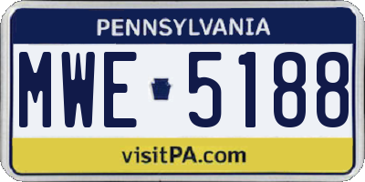 PA license plate MWE5188