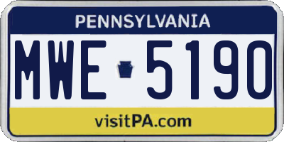 PA license plate MWE5190