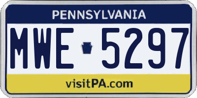 PA license plate MWE5297