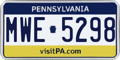 PA license plate MWE5298