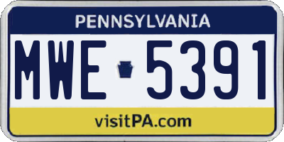PA license plate MWE5391
