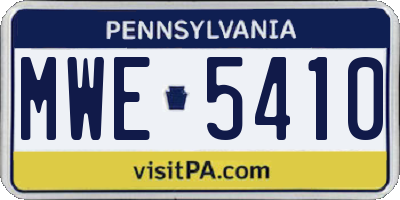 PA license plate MWE5410