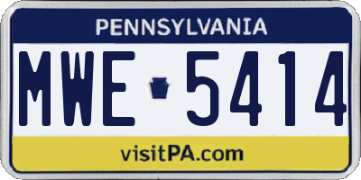 PA license plate MWE5414