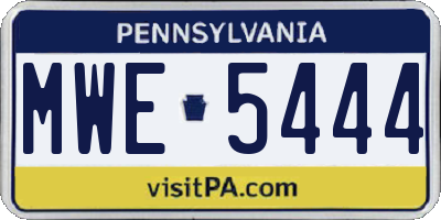PA license plate MWE5444