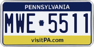 PA license plate MWE5511