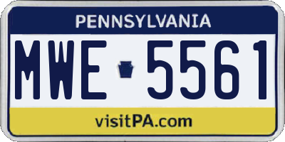 PA license plate MWE5561
