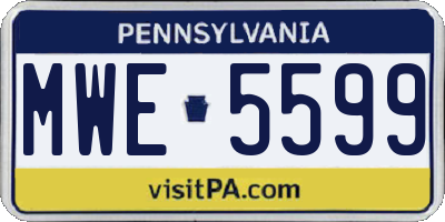 PA license plate MWE5599