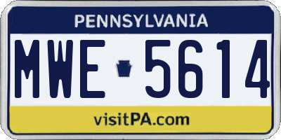 PA license plate MWE5614