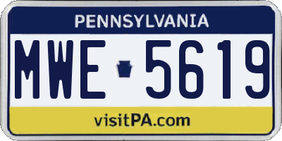 PA license plate MWE5619