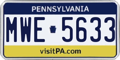 PA license plate MWE5633