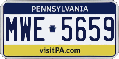 PA license plate MWE5659