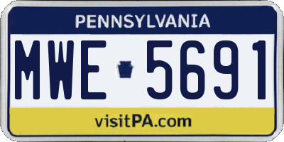 PA license plate MWE5691