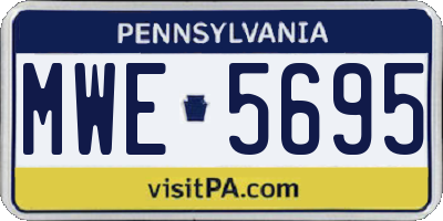 PA license plate MWE5695