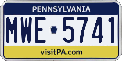 PA license plate MWE5741